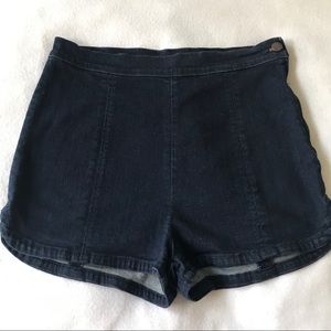 BDG High Waisted Dark Wash Blue Jean Shorts